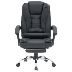 Кресло офисное с функцией вибромассажа CРОМЕКС (КРОМЕКС) Чилл МС-005 экокожа черное / CROMEX Chill MS-005