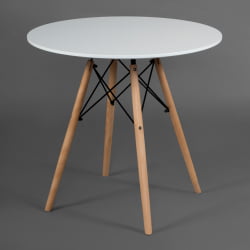 Круглый стол CINDY NEXT (mod. 70-80 MDF) металл/мдф/бук, D70х75см, белый/натуральный