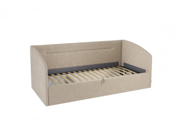 Односпальная кровать с подъемным механизмом Альба (Софа) КМ.S-16 капучино (велюр)