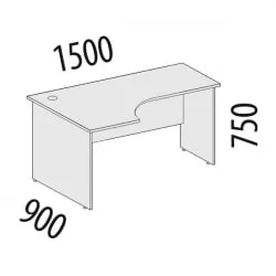 Стол эргономичный левый Альфа 63.22 Дуб кобург