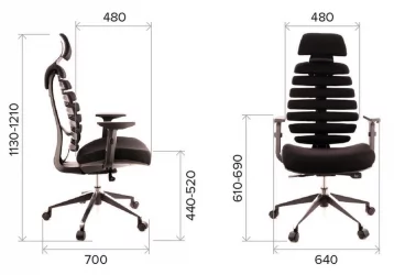 Эргономичное кресло Ergo Black ткань Серый