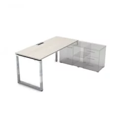 Стол рабочий, прямолинейный три опоры, правый ГЛОСС ЛИНЕ НСТП-О.996 Иворй / GLOSS LINE Ivory
