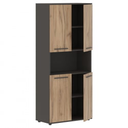 Шкаф с двумя комплектами глухих малых дверей EDIS EHCS 85.4 Дуб Денвер светлый Мокко Мокко