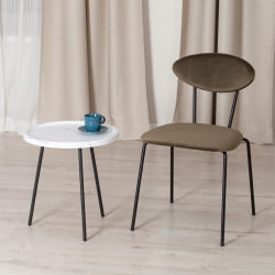 Столик кофейный LANCOME металл / МДФ, 45 х 45 х 45 см, белый мрамор/черный