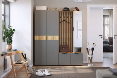 Прихожая Бери К3 Дуб крафт золотой/белое дерево