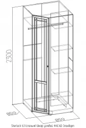 Фасад углового шкафа Стандарт Sherlock 63 Орех шоколадный (спальня)_65608
