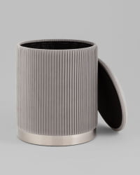 Пуф Шарлотта с ящиком велюр серебристый серебро основание