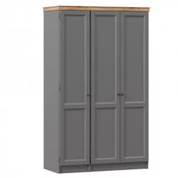 Шкаф трехстворчатый с карнизом Амели №10 Оникс серый