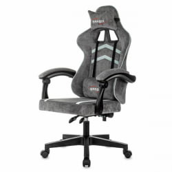 Геймерское кресло BRABIX Shooter GM-12, 2 подушки, ткань, серое