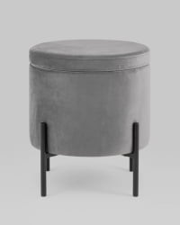 Пуф Грейс с ящиком велюр Серый