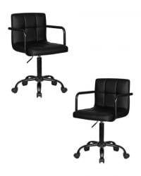 Офисное кресло для персонала DOBRIN TERRY BLACK (черный) 2 шт