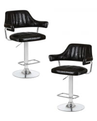 Стул барный DOBRIN CHARLY (черный крокодил) 2 шт