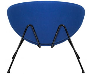 Кресло дизайнерское DOBRIN EMILY (синяя ткань AF6, черное основание) 2 шт