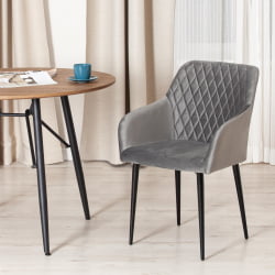 Кресло BREMO (mod. 708) / 1 шт. в упаковке ткань/металл, 58х55х83 см, высота до сиденья 48 см, серый barkhat 26/черный