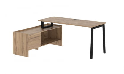 Стол с тумбой EDIS ELCT 17614 Дуб Денвер светлый Черный