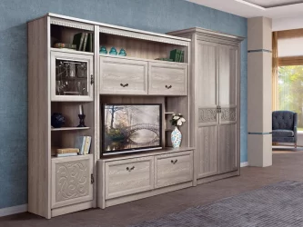 Шкаф-витрина Лючия 186 Дуб Оксфорд серый