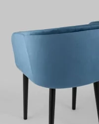 Стул с подлокотниками Нейтон велюр Пыльно-синий