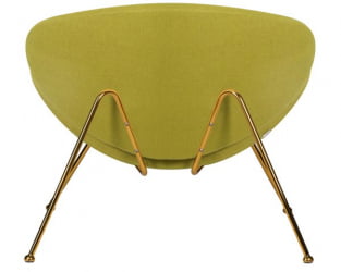 Кресло дизайнерское DOBRIN EMILY (светло-зеленая ткань AF3, золотое основание) 2 шт