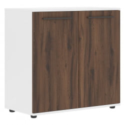 Шкаф с глухими малыми дверьми ЕДИС ЕЛCС 85.1 Дуб Денвер темный Мокко Белый / EDIS ELCS