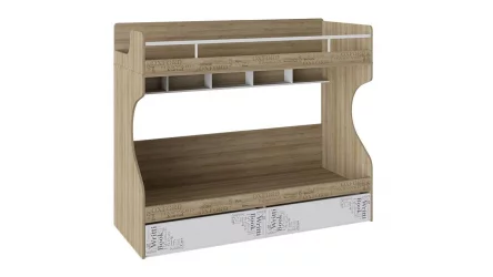 Детская кровать с бортиком Оксфорд ТД-139.11.01 Ривьера Белый с рисунком