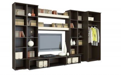 Стенка-горка в гостиную Бордо со шкафом Венге Дуб