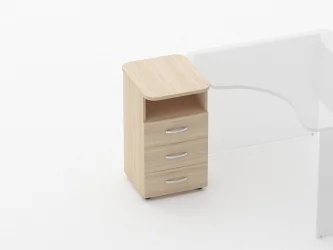 Тумба приставная на 3 ящика с нишей Glassy 3.10.13 Туя