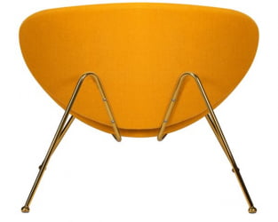 Кресло дизайнерское DOBRIN EMILY (желтая ткань AF13, золотое основание) 2 шт