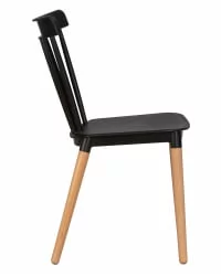 Стул обеденный ДОБРИН ТХЕО ножки светлый бук черный Б-03 / DOBRIN THEO B-03