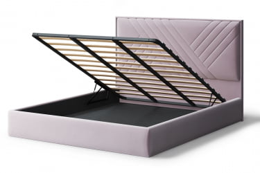 Кровать МИРА 2000*1800мм (без опор), велюр НЕО 15 (лиловый), (б/основания, б/матраса) / NEO