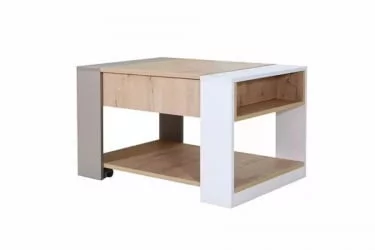 Журнальный столик на колесиках Хаски 13 Дуб Ирландский Мокко Белый