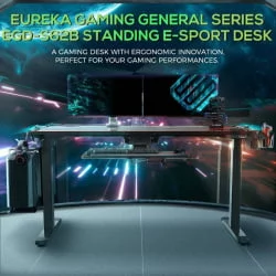 Игровой компьютерный стол EUREKA ERK-EGD-S62B Черный с RGB