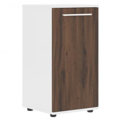 Шкаф колонка с глухой малой дверью ЕДИС ЕЛCС 42.1 Дуб Денвер темный Белый Белый / EDIS ELCS