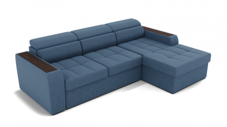 Диван Манчестер (ЗР) Цвет фасада: Голубой; Тип: Левый/правый; Материал фасада: Металл/Велюр