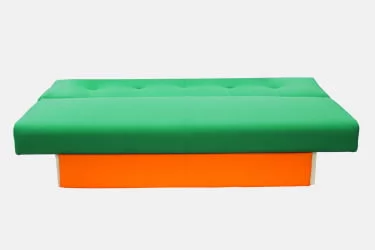 Диван с металлическими ножками MANGO 4 (2 категория) Зеленый Оранжевый