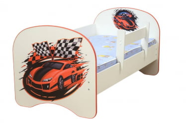 Кровать детская с фотопечатью без ящика 700*1400 Машина
