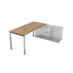 Стол рабочий, прямолинейный три опоры, правый GLOSS LINE НСТП-П.985 Teakwood