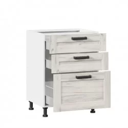 Тумба кухонная 600 с 3 ящиками (4) Винченца ЛД 234.140.000.010 Белый Дуб Крафт белый