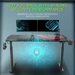 Игровой компьютерный стол EUREKA ERK-EGD-S62B Черный с RGB