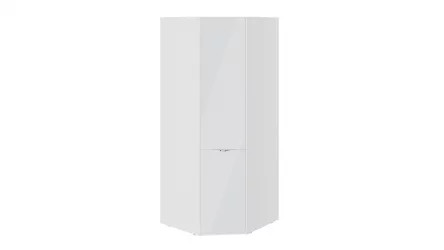 Шкаф угловой со стеклянной дверью Глосс СМ-319.07.311 Белый глянец/Стекло