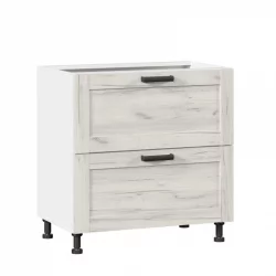 Тумба кухонная 800 с 2 ящиками (4) Винченца ЛД 234.150.000.011 Белый Дуб Крафт белый