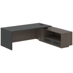 Стол руководителя правый VELION VCT 2319 R Яшма черный Дуб Сильвер