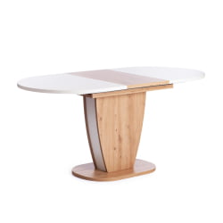 Стол обеденный SATURN ЛДСП, 120-160x80x75,5 см, Дуб Артисан/Белый