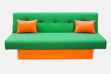 Диван с металлическими ножками MANGO 4 (2 категория) Зеленый Оранжевый