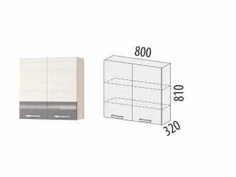 Шкаф кухонный Графит 74.11 Сосна Астрид /Ваниль/Графит