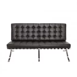 Диван с металлическими ножками Everprof Barcelona - 2 экокожа Черный