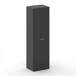 Шкаф средний высокий универсальный Кросс CРУ.СМ-101 Базальт УМ/Черный УМ 600*460*2000 / CRU.SM-101 UM/Черный UM