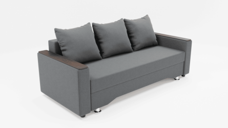 Диван Квадро-2 ПБ (ЗР) Цвет фасада: Светло серый; Тип: Прямой; Материал фасада: Металл/Велюр