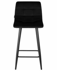 Стул полубарный DOBRIN OLIVIA (черные матовые ножки, черный велюр (108-77))