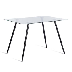 Обеденный стол SOPHIA (mod. 5003) металл/стекло (8мм), 110 х 80 х 75 см, черный / прозрачный