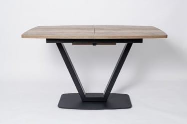 Стол раздвижной Лотус раздвижной Дуб Галифас Табак/черный